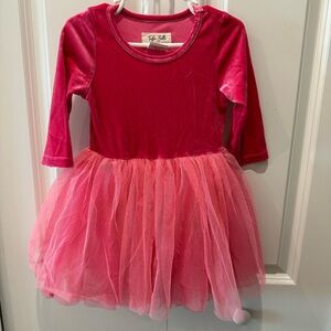 Taylor Joelle Hot pink Velvet and Tulle Dress Size 3